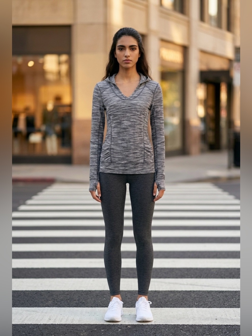 🌟 Kirkland Signature Space-Dye Hoodie Active Top- Size Large